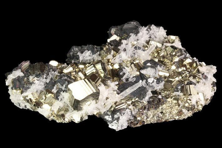 Sphalerite, Pyrite and Quartz Association - Peru #99697
